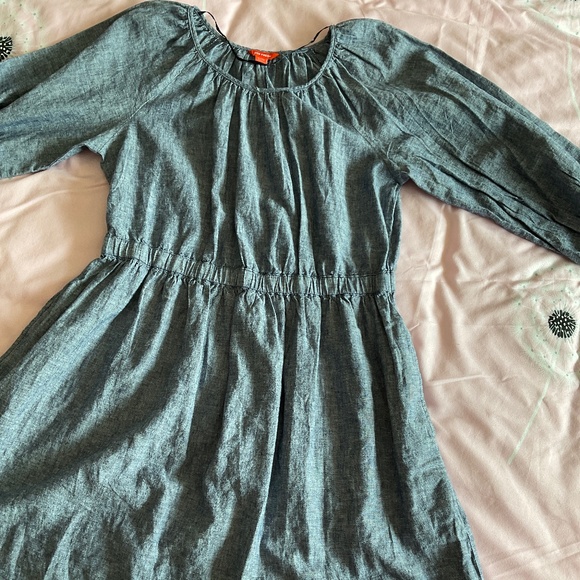 Joe Fresh Blue Linen Cotton Blend Dress Size Xl - Picture 3 of 3